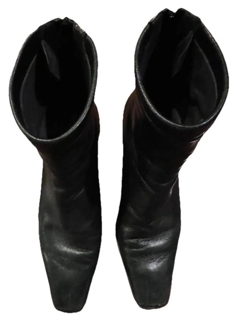 Stuart Weitzman Black Soft Calf Leather Ankle Booties Back Zip Size 8